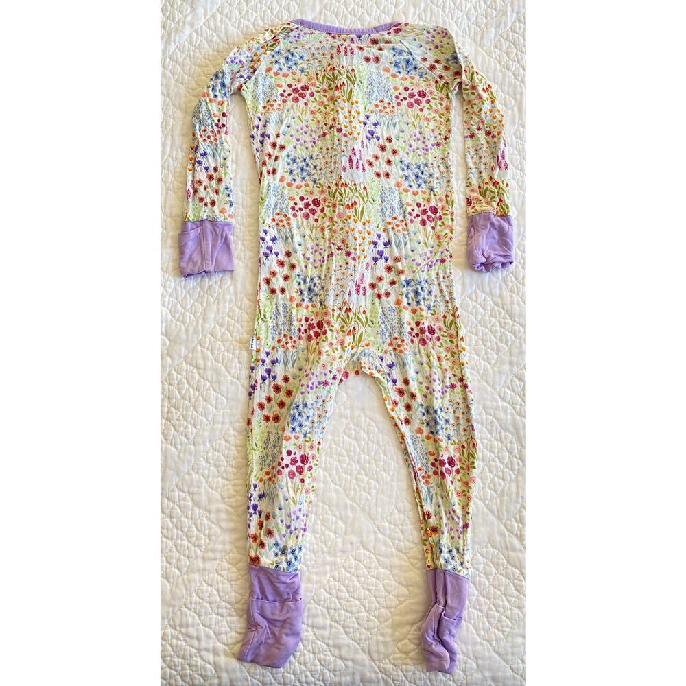 Little Sleepies Baby Girls Bamboo Zippy Sleeper Flower Fields Purple 12-18m - Picture 5 of 7